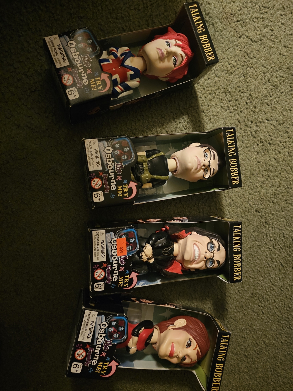 Talking Bobber Collectible Bobblehead Set - Red, Black, Blue, Green